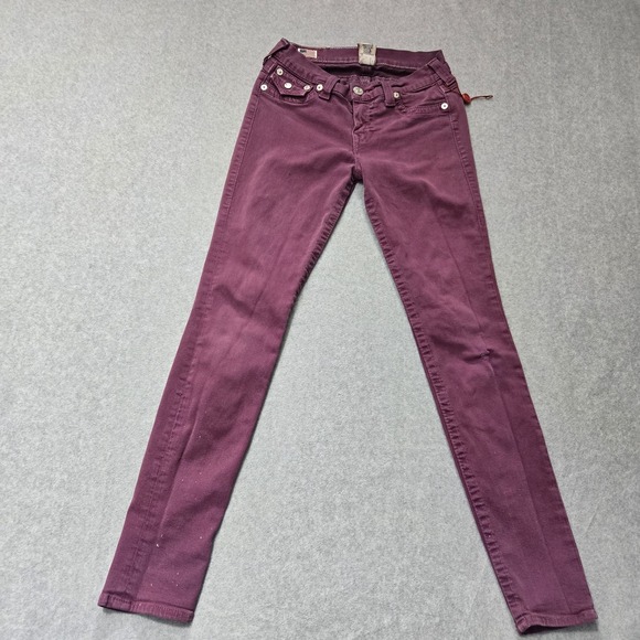 True Religion Jeans Womens 27 Skinny Stretch Made in‎ USA Wax Seal Pants - Picture 2 of 16